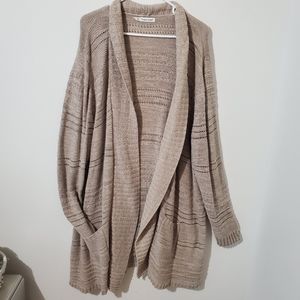 Maurices Knit Long Cardigan Cream Plus Pockets